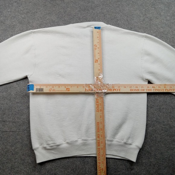 Vintage Russell Athletic Sweatshirt Mens Medium White Made USA Fleece Crewneck - Picture 4 of 8